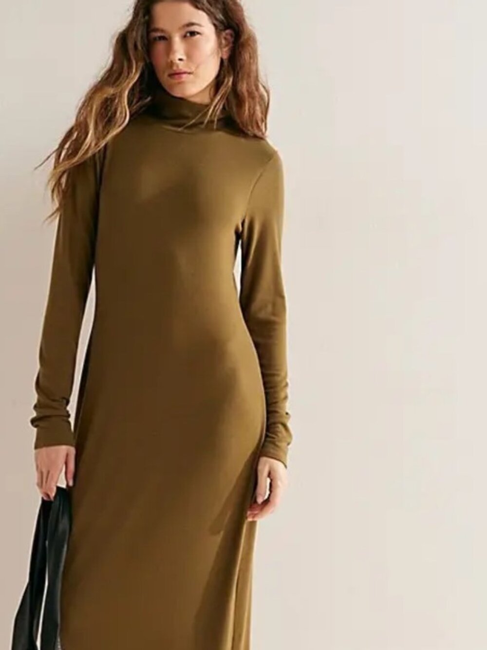 Free People Good Feels Mockneck Midi Dress Medium